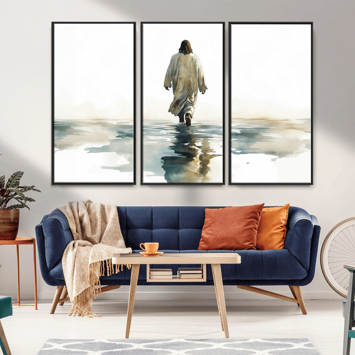 Abstract Jesus Wall Art Canvas Print, Christian Wall Art,
