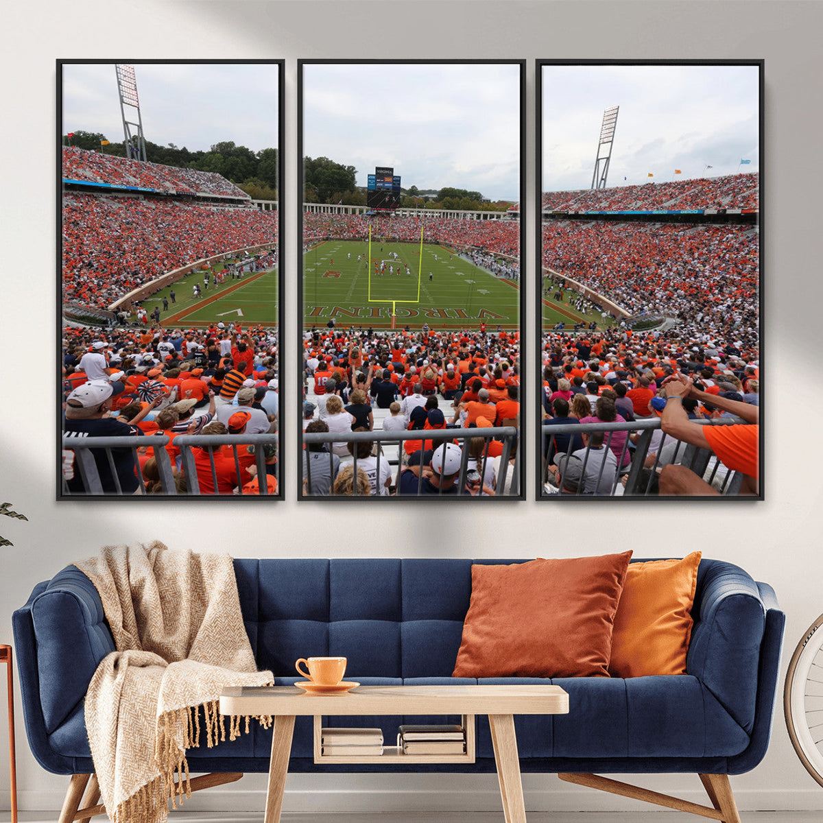 Virginia Cavaliers Football Team Print - Charlottesville Scott Stadium Print Wall Art Canvas