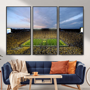 Michigan Stadium Wall Art Canvas Print, Vibrant Game Day