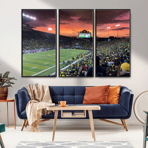 Eugene Autzen Stadium Canvas Wall Art Print – Sunset Over
