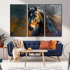Abstract Horse Wall Art Canvas Print | Farmhouse Wall Decor