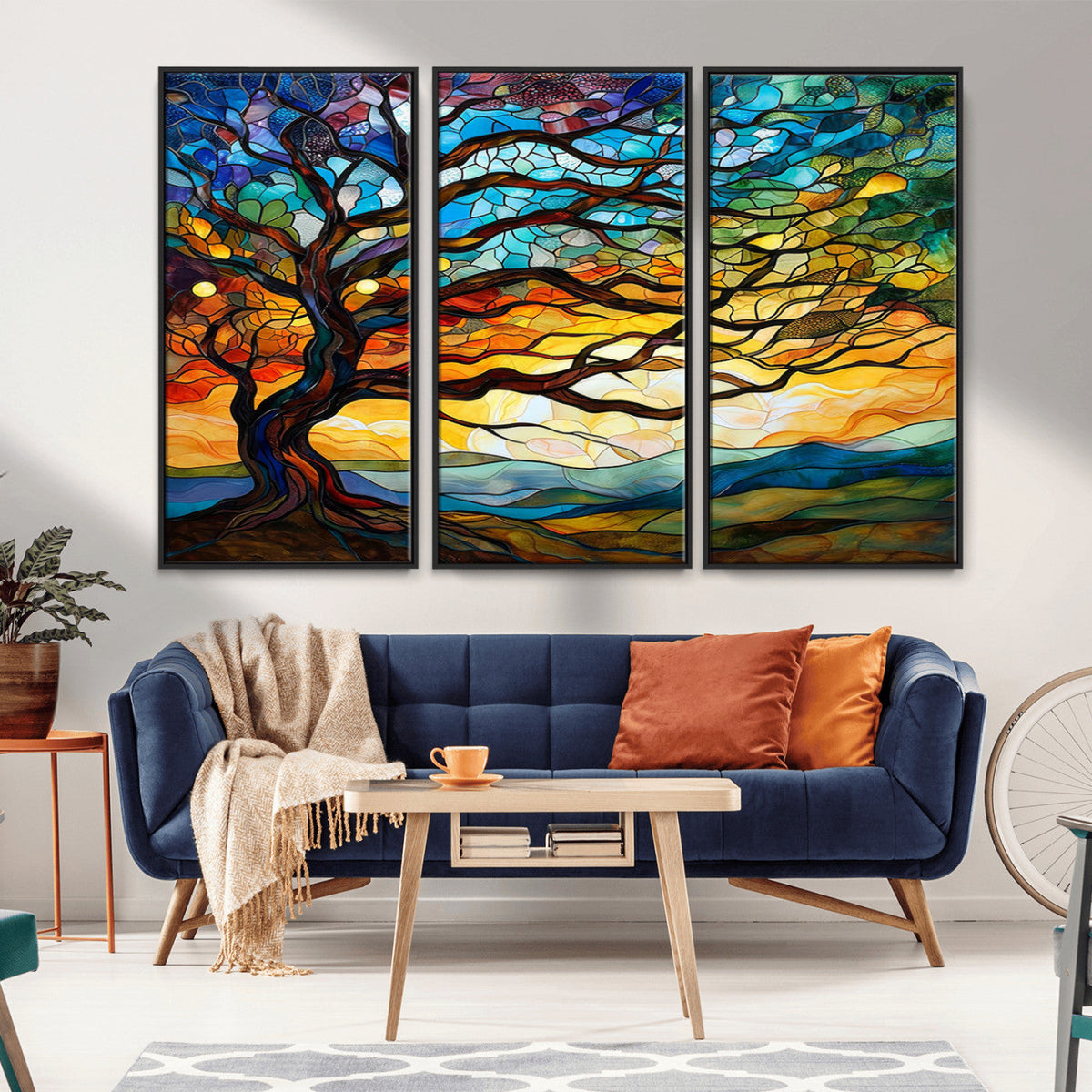 Mosaic Tree Wall Art | Ready to Hang Stained Glass Style