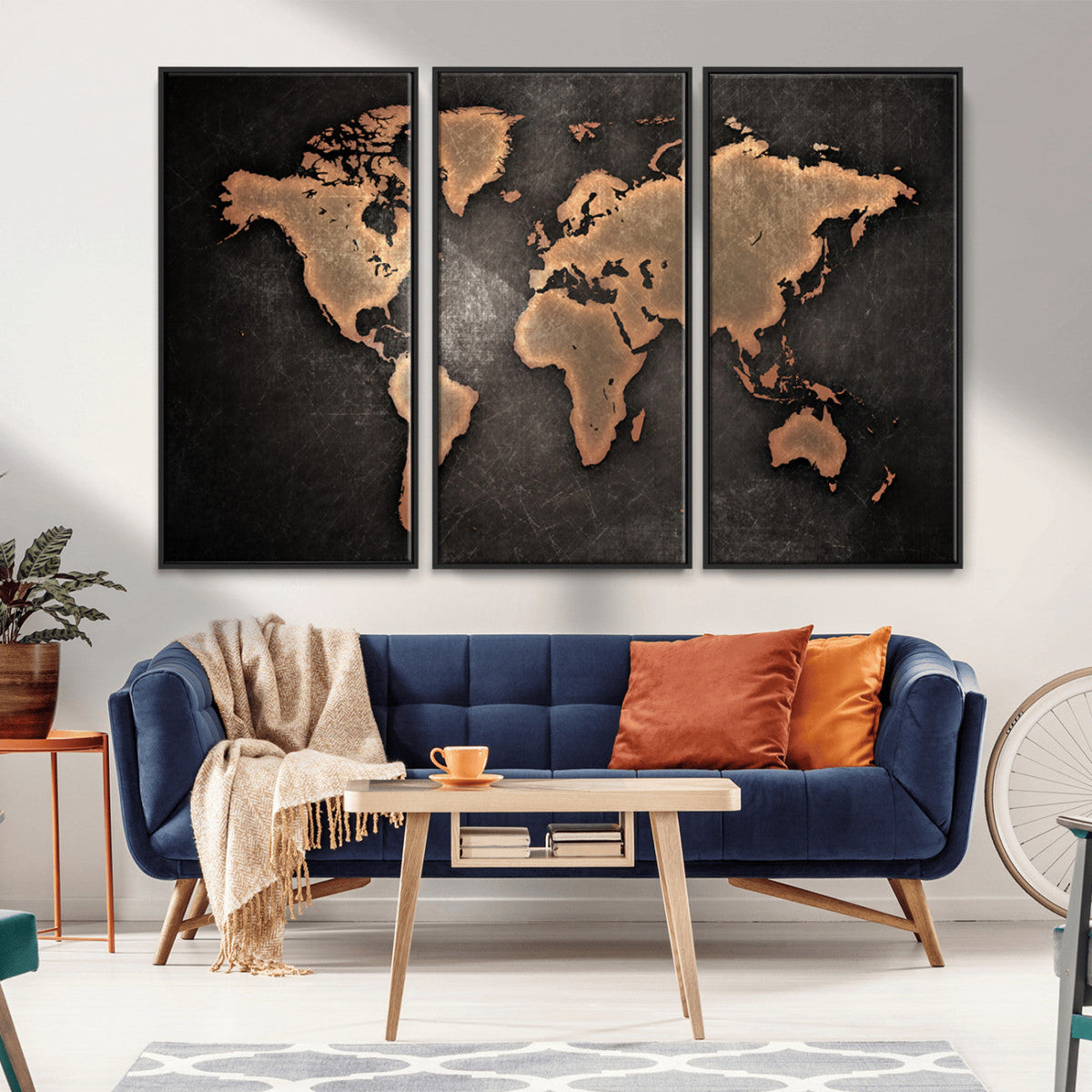 World Map Canvas Print – Framed Travel Map Wall Art for