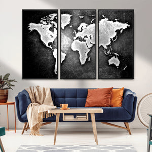 World Map Wall Art Canvas Print – Framed Wall Art for