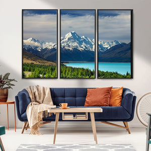 Mount Cook and Lake Pukaki Canvas Wall Art Print – Majestic