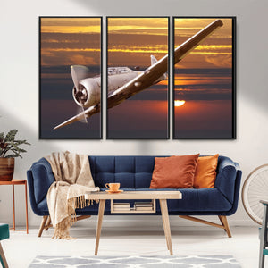 Old War Plane Wall Art Canvas Print