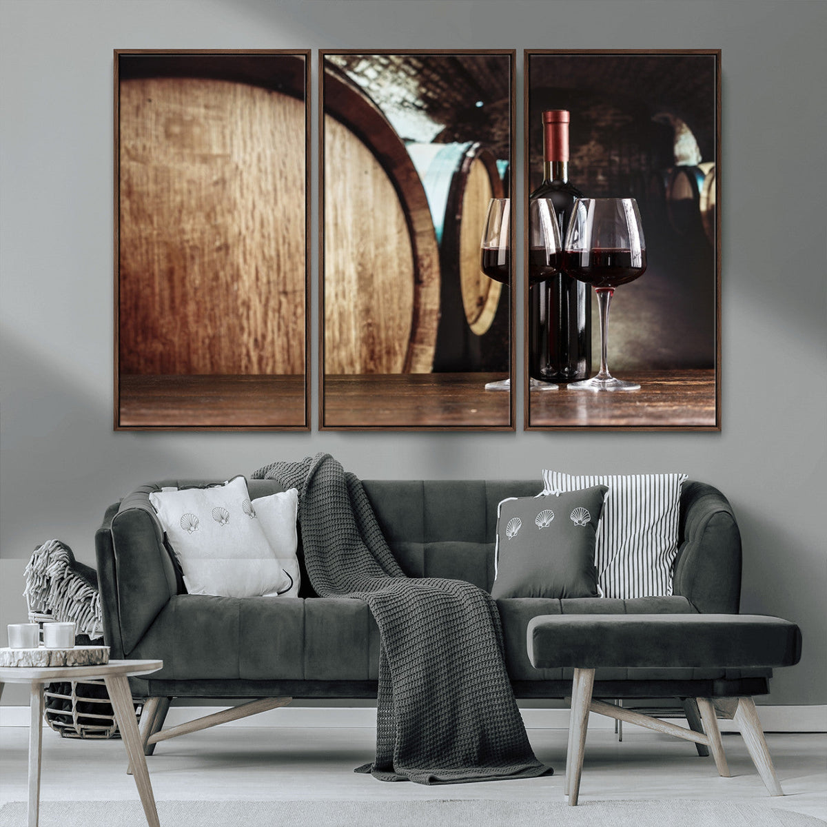 Wine and Barrel Wall Art Canvas Print