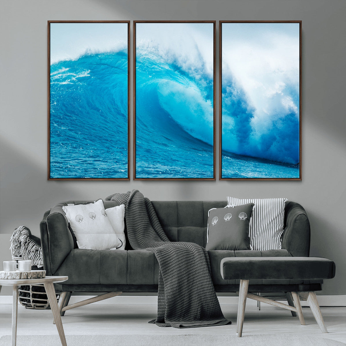 Big Ocean Surfing Wave Wall Art Canvas Print