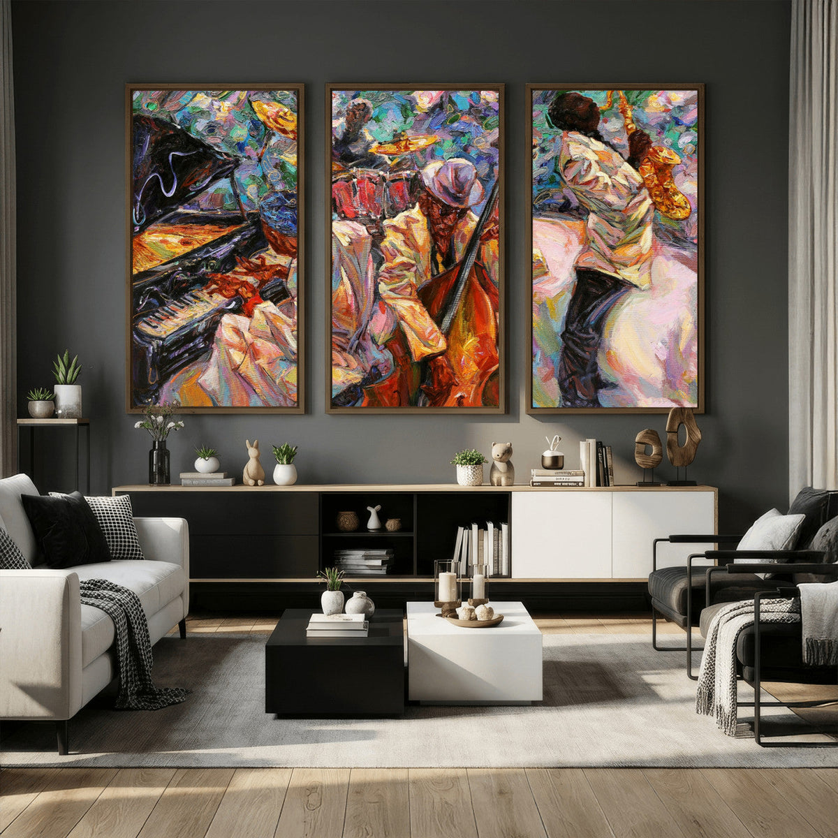 African American Jazz Art Music Abstract Wall Art Painting