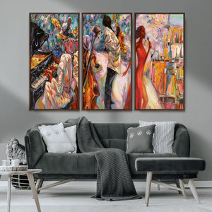 Abstract Afro American Jazz Canvas Wall Art | Music-Inspired