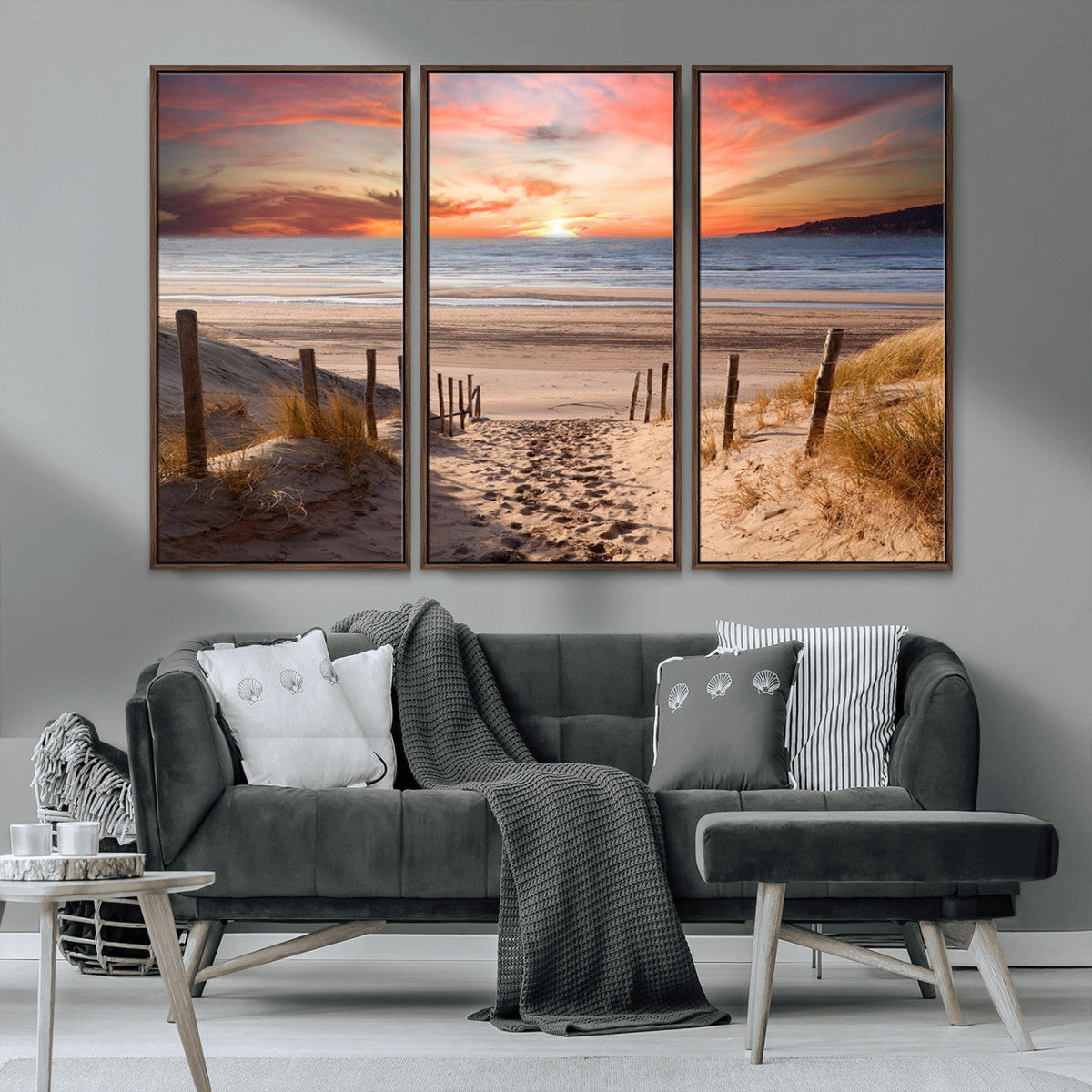 Sunset on the Sea Wall Art Canvas Print