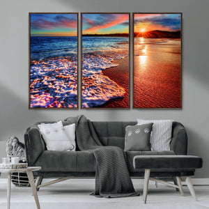Colorful Coastal Sunset on the Beach Canvas Print, Ocean
