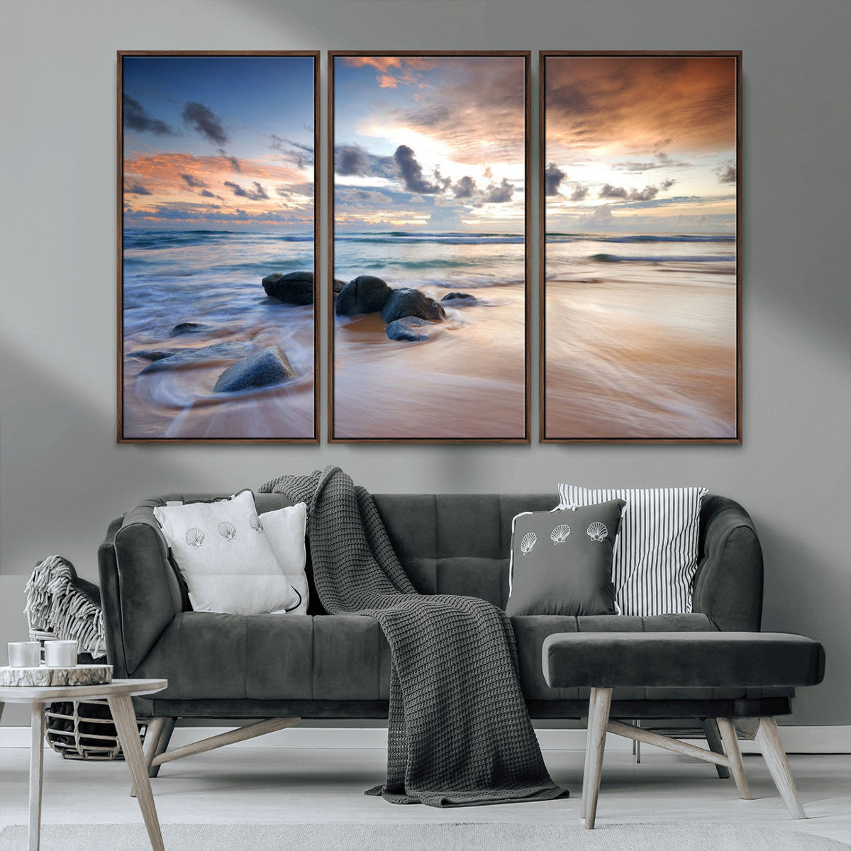 Serene Weather On The Beach Wall Art Canvas Print