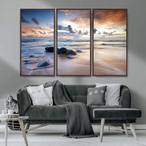 Serene Weather On The Beach Wall Art Canvas Print