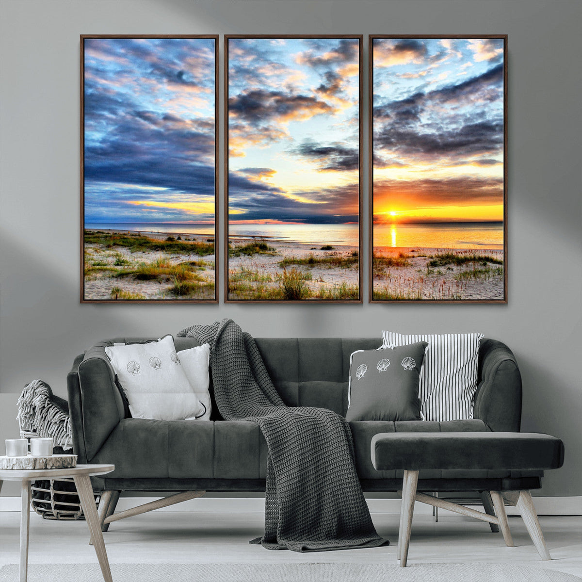 Sunset On The Ocean Wall Art Canvas Print