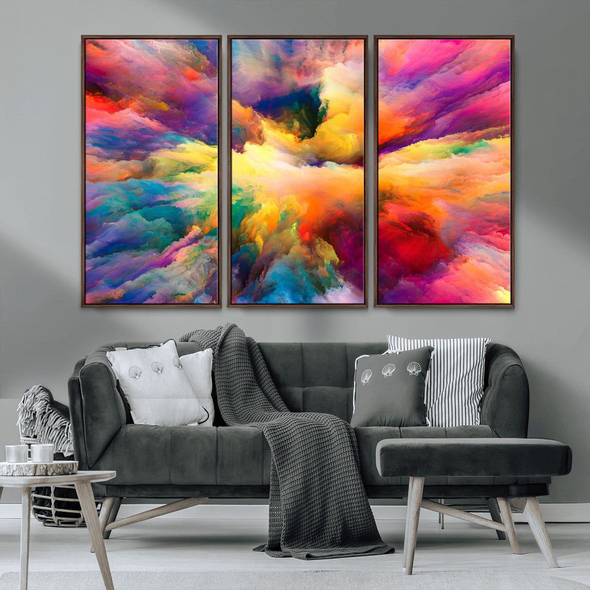 Blazing Vibrant Colors Cloud Wall Art Canvas Print