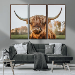 Highland Cow Animal Scottish Cattle Art Print Farmhouse Wall