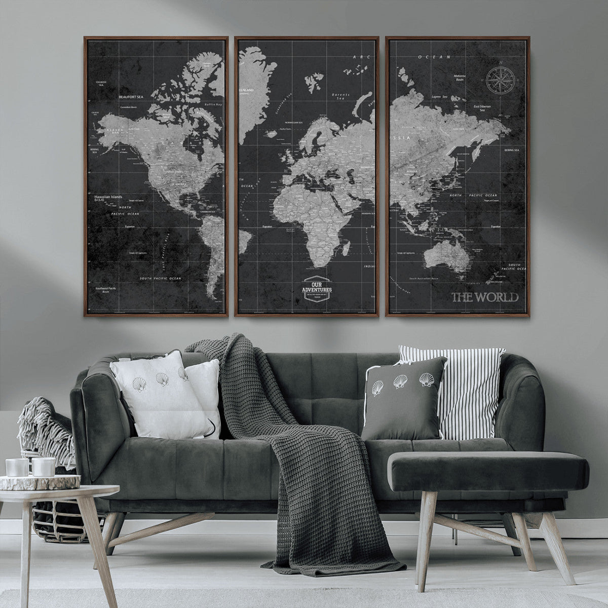 World Map Canvas Print – Detailed Map of the World Wall Art