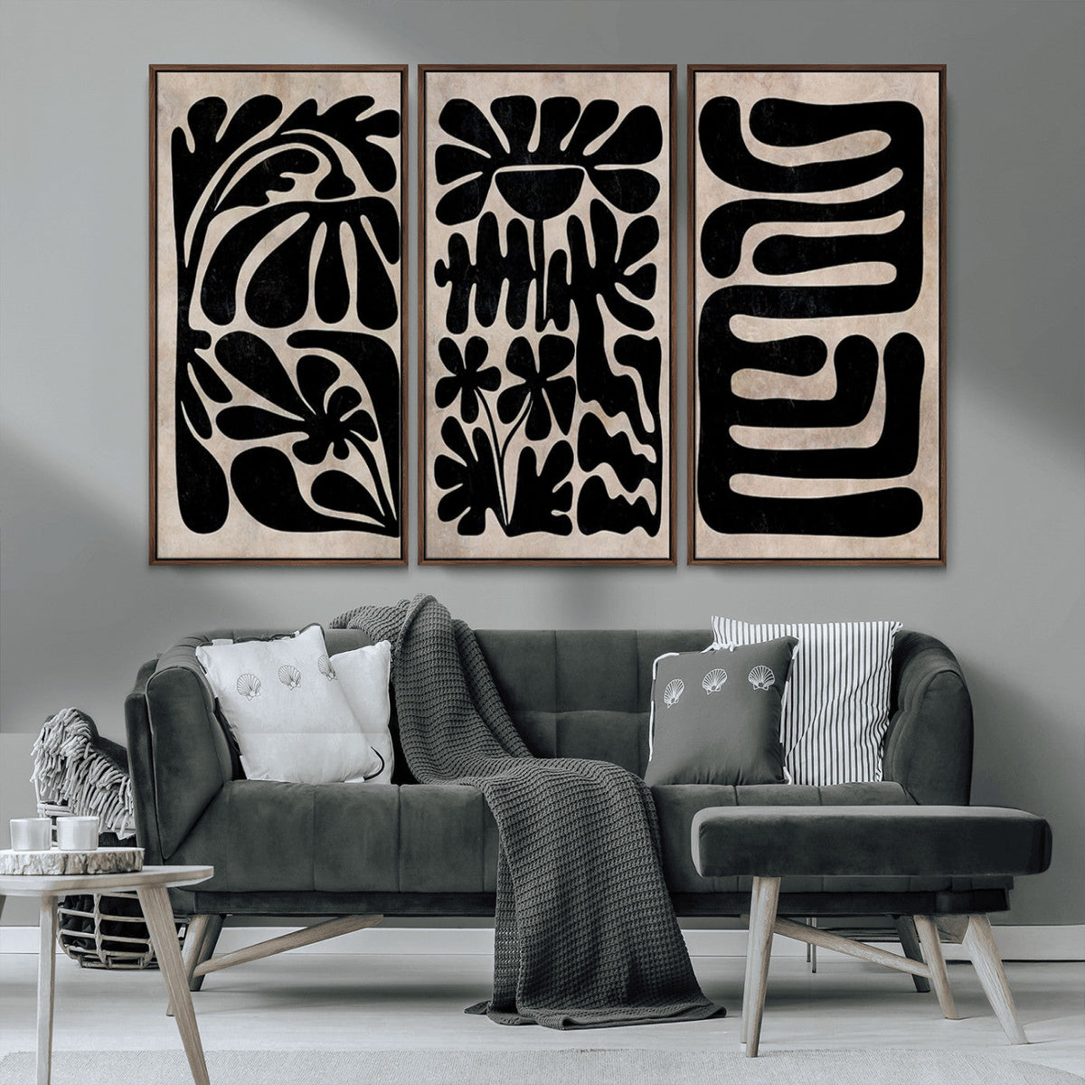 Canvas Print Wall Art Abstract Art Boho, Framed Boho Art