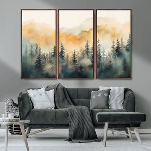 Abstract Forest Print - Mountain Wall Art | Autumn Landscape