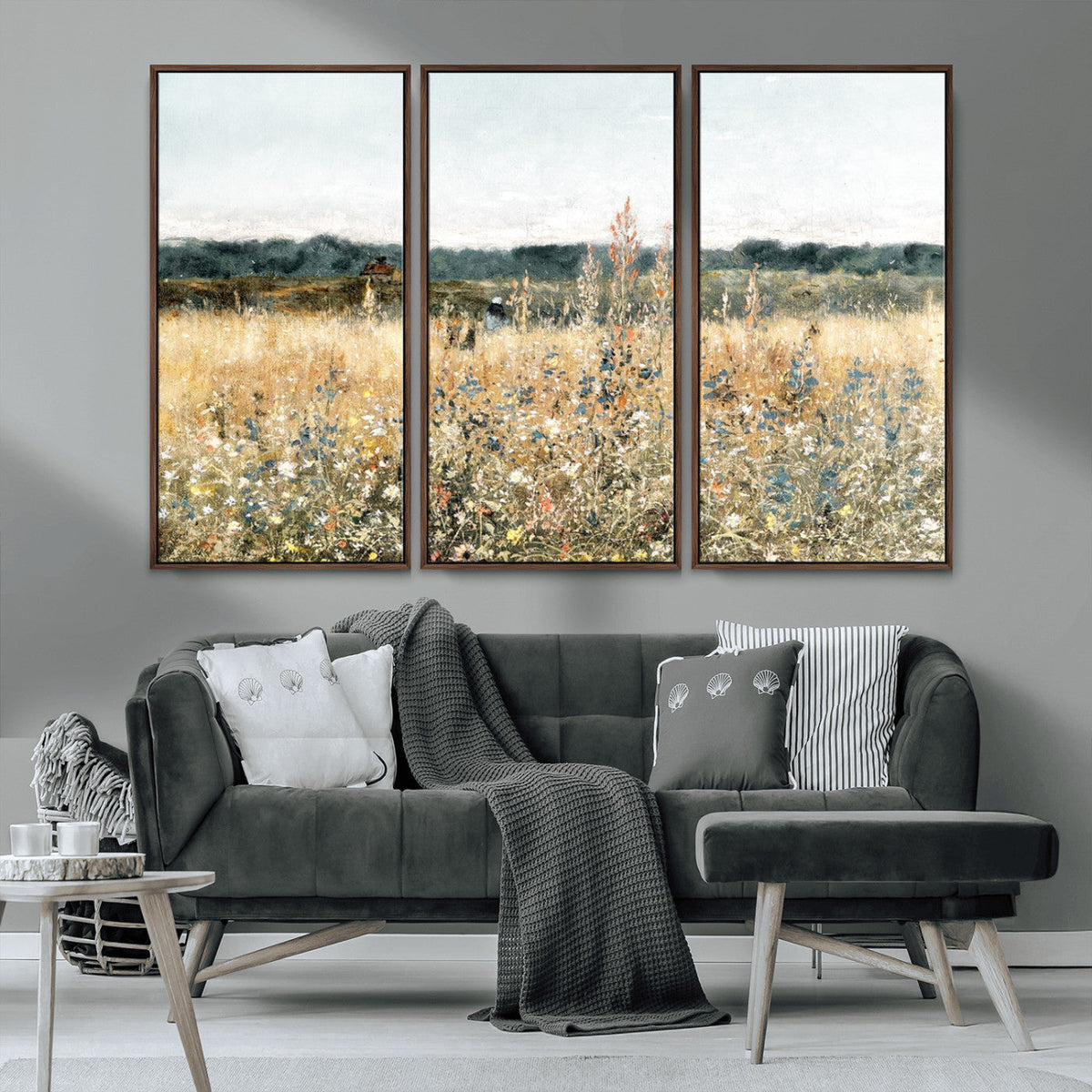 Wildflower Field Wall Art Canvas | Nature-Inspired Landscape