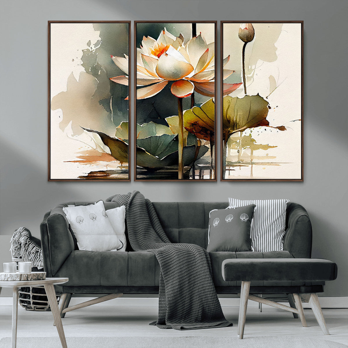 Lotus Flower Watercolor Canvas Print – A Symbol of Serenity