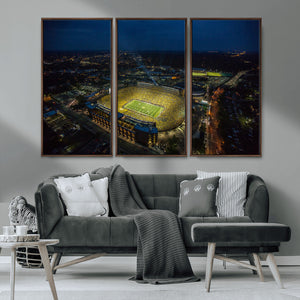 Michigan Stadium Night Game Wall Art – Sports Arena Aerial