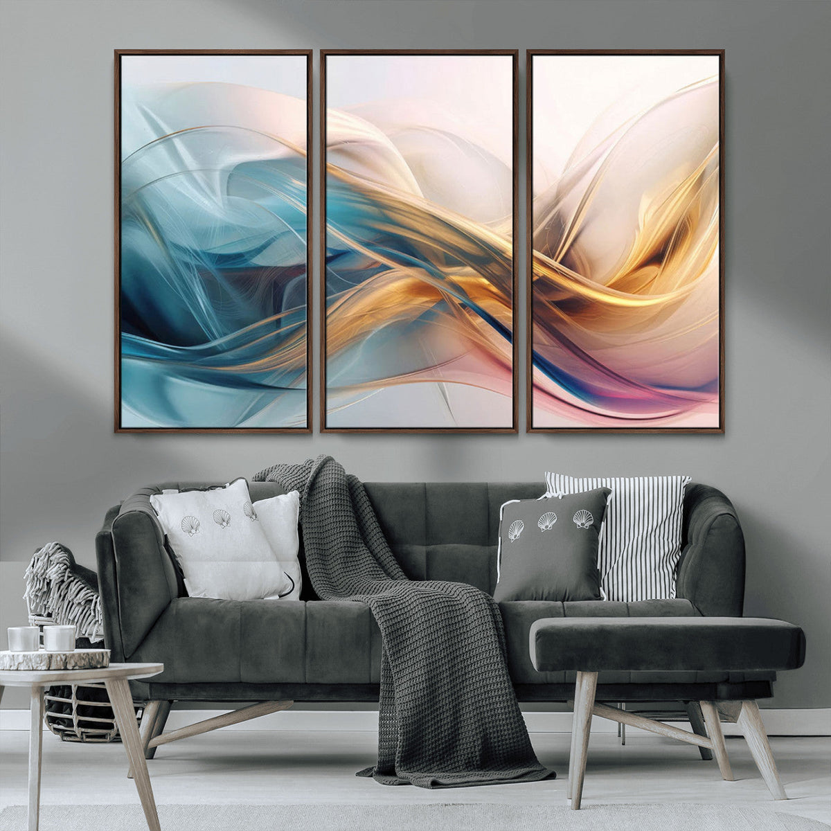 Abstract Flowing Colors Wall Art Canvas Print
