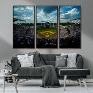 3-Panel Kauffman Stadium Wall Art Print | Large Kansas City