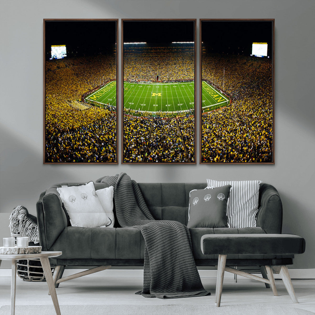 Stadium in Michigan Wall Art Canvas Print, Framed American