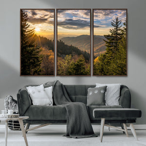 Sunrise Over the Smoky Mountains Canvas Wall Art –