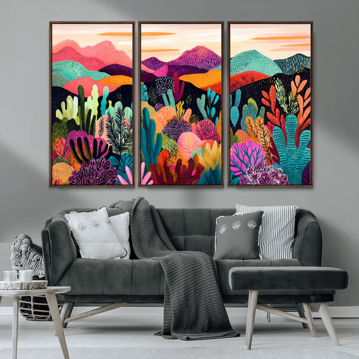 Abstract Kusama Print - Landscape Canvas Wall Art Print -