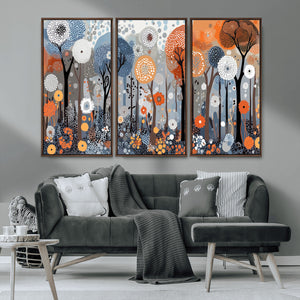 Abstract Winter Landscape Canvas Wall Art Print - Large