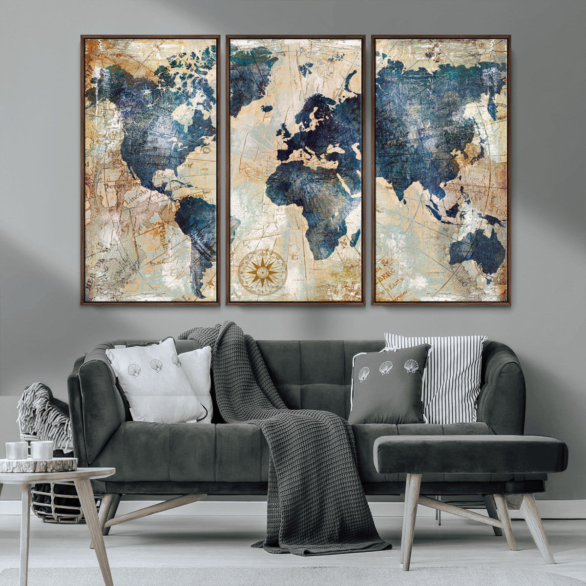 World Map Canvas Print – Framed Wall Art for Couples,