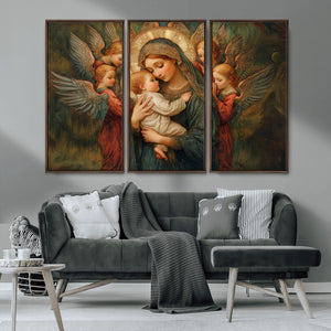 Mary Jesus Canvas Wall Art Print - Madonna and Child with