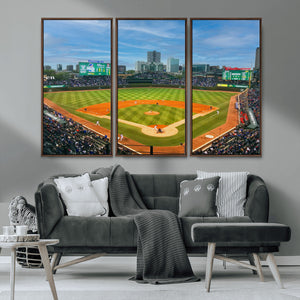 Wrigley Field Chicago Cubs Panoramic Canvas Print –