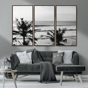 Tropical Coastline Wall Art Canvas Print – Framed Palm Trees