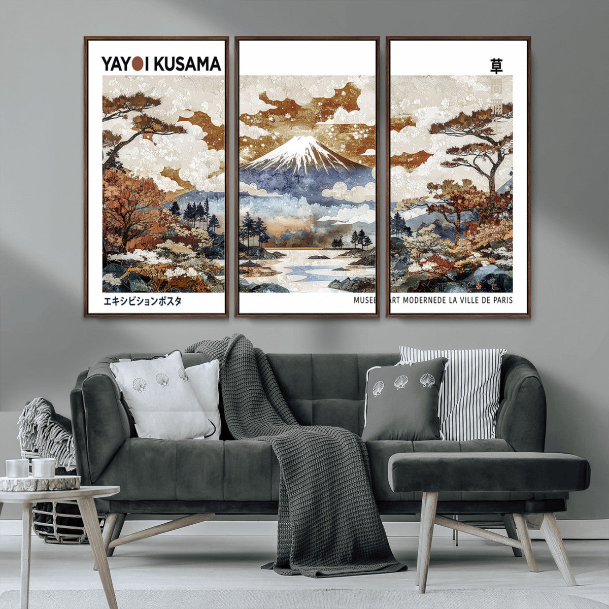 Modern Japanese Wall Art Canvas Print – Framed Abstract