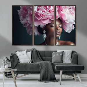 Black Beauty Petal Crown Wall Art Canvas Print – Floral