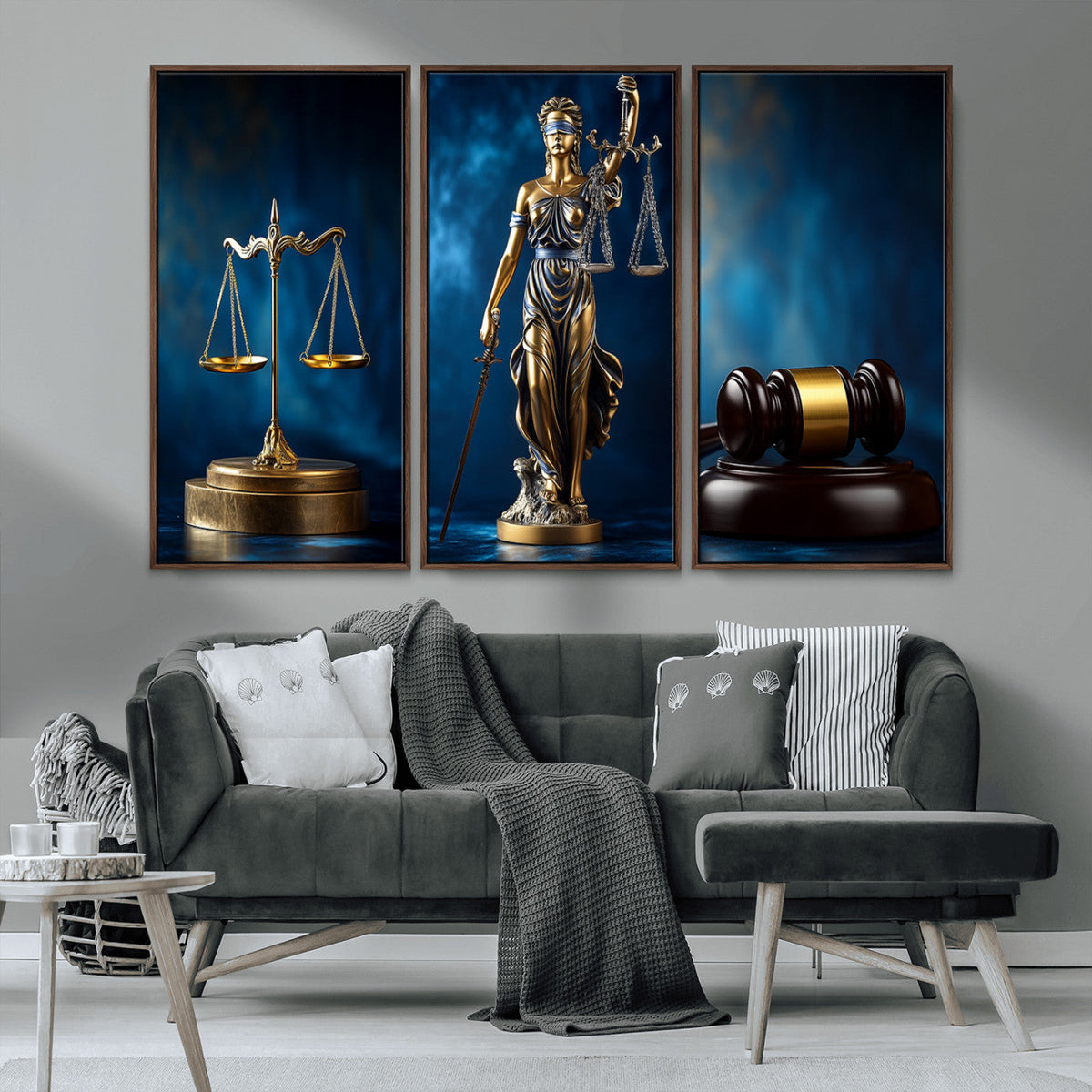 Lady Justice Wall Art Canvas Print – Elegant Gold Legal