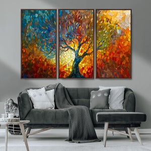 Yggdrasil Tree of Life Mosaic Stained Glass Wall Art, Tree