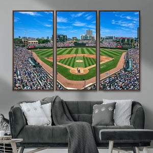 Wrigley Field Baseball Stadium Canvas Wall Art – Packed