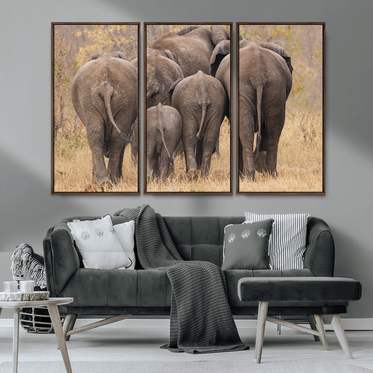 Wild Elephant Wall Art Canvas Print