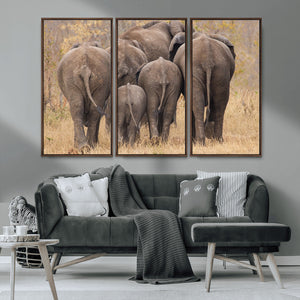Wild Elephant Wall Art Canvas Print