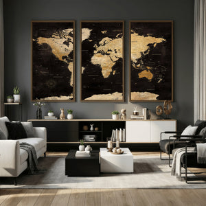 Extra Large World Map Canvas Print – Detailed Map Classic