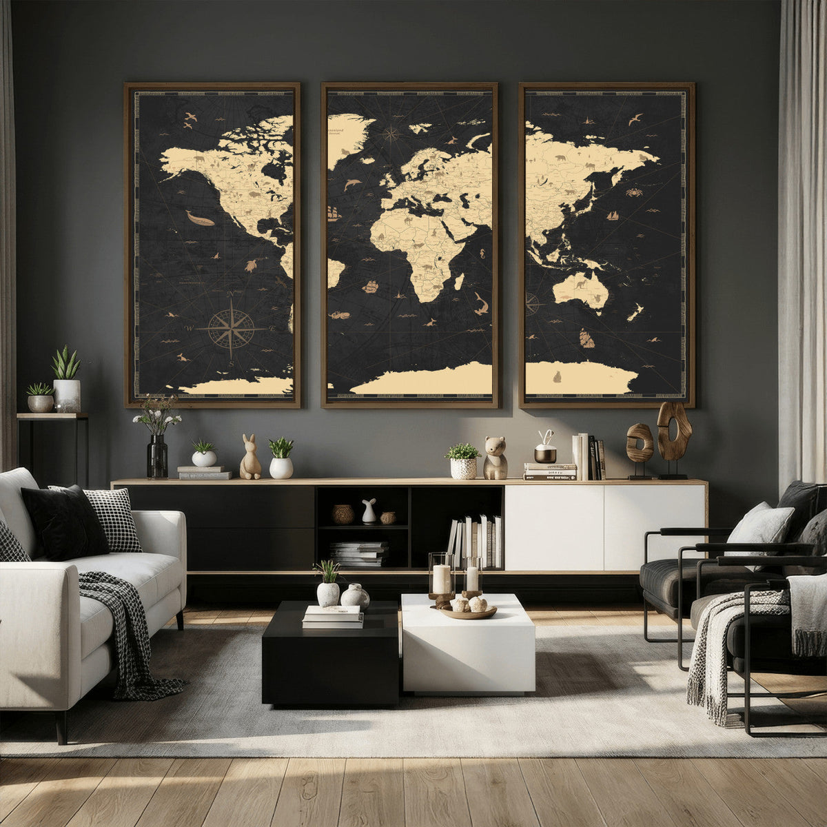 World Map Canvas Print – Detailed Map of the World Wall Art