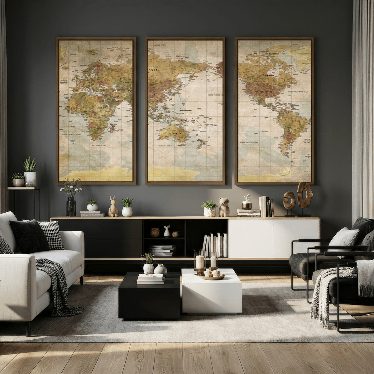 World Map Canvas Print – Detailed Map of the World Wall Art