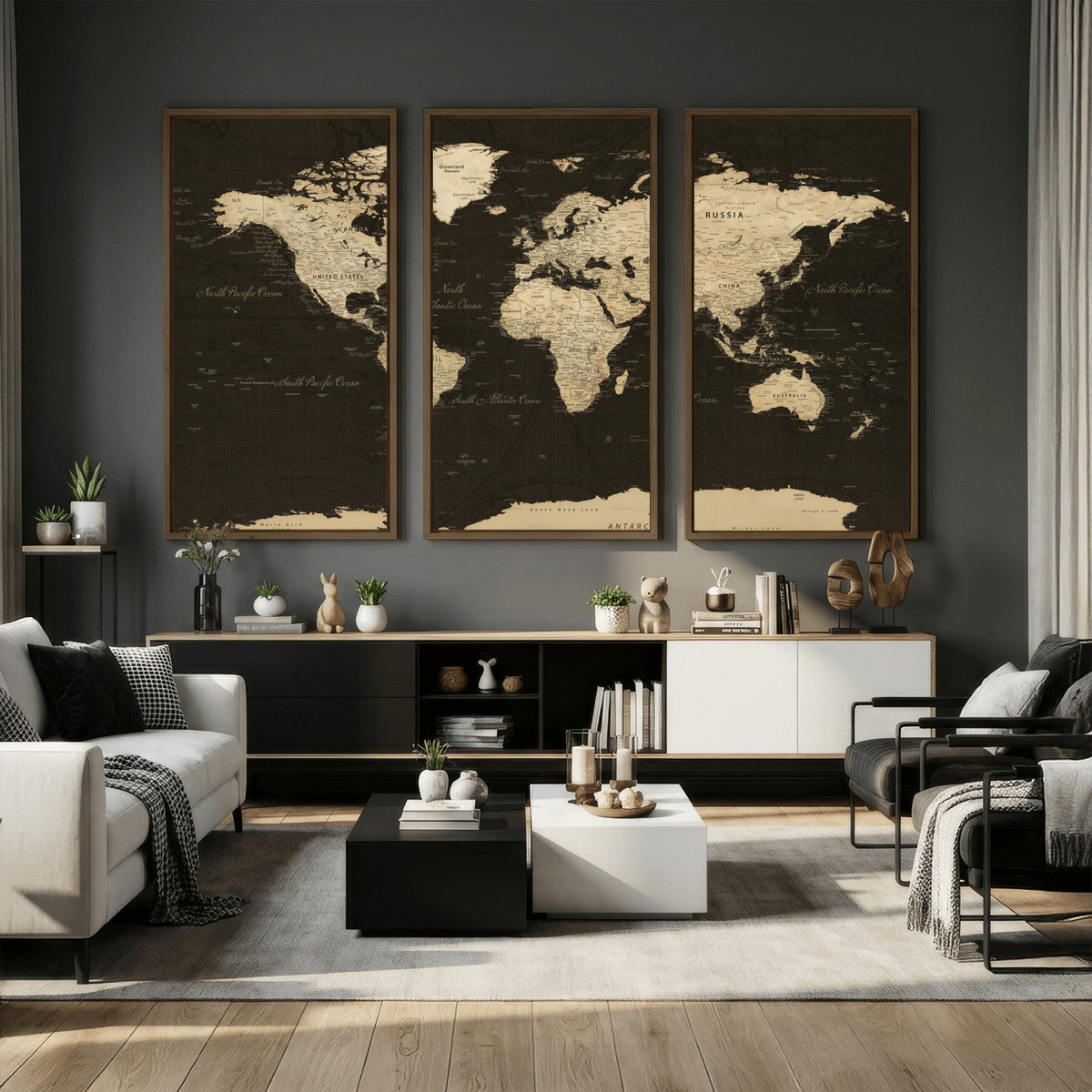 World Map Canvas Print – Framed World Map Wall Art for