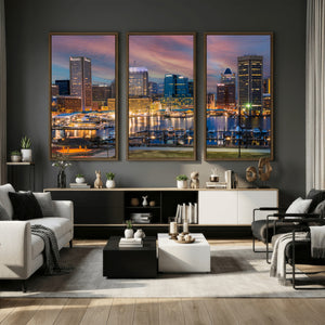 Baltimore Skyline Wall Art Canvas Print, Baltimore Downtown
