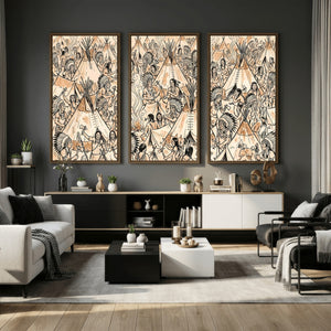 Native American Indian Wall Art Canvas Print - Abstract